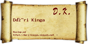 Déri Kinga névjegykártya